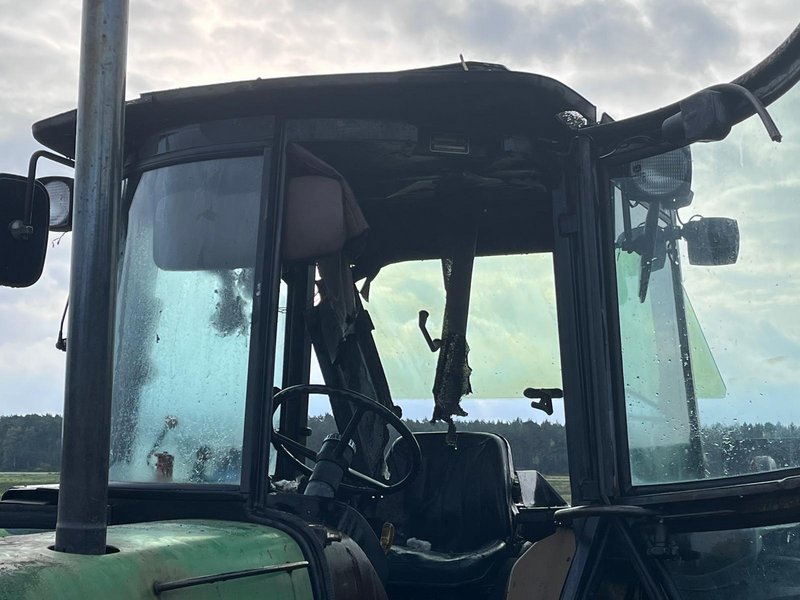 ausgebrannte Fahrzeugkabine